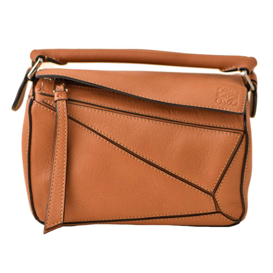 Loewe Mini Puzzle Tan Leather Shoulder Crossbody Bag