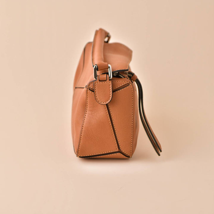 Loewe Mini Puzzle Tan Leather Shoulder Crossbody Bag