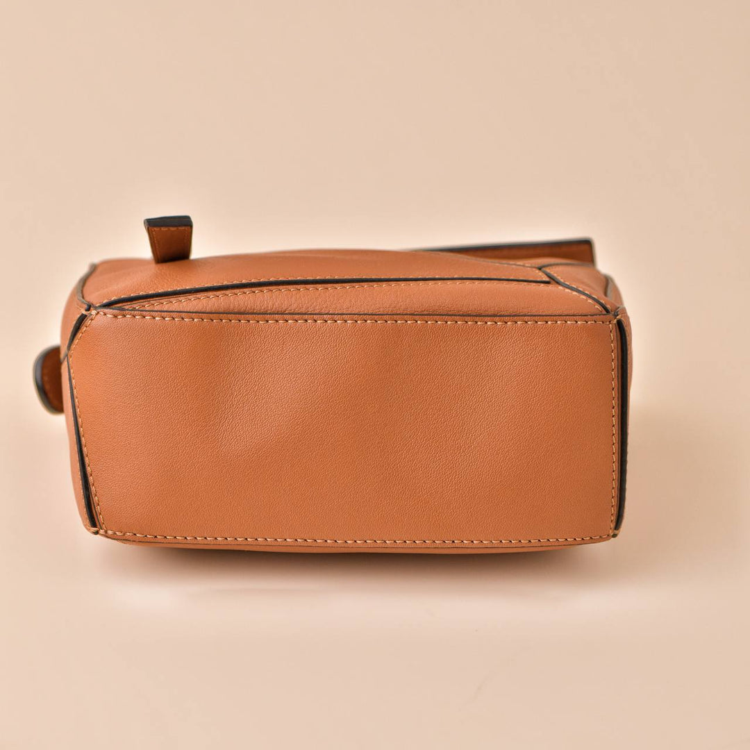 Loewe Mini Puzzle Tan Leather Shoulder Crossbody Bag