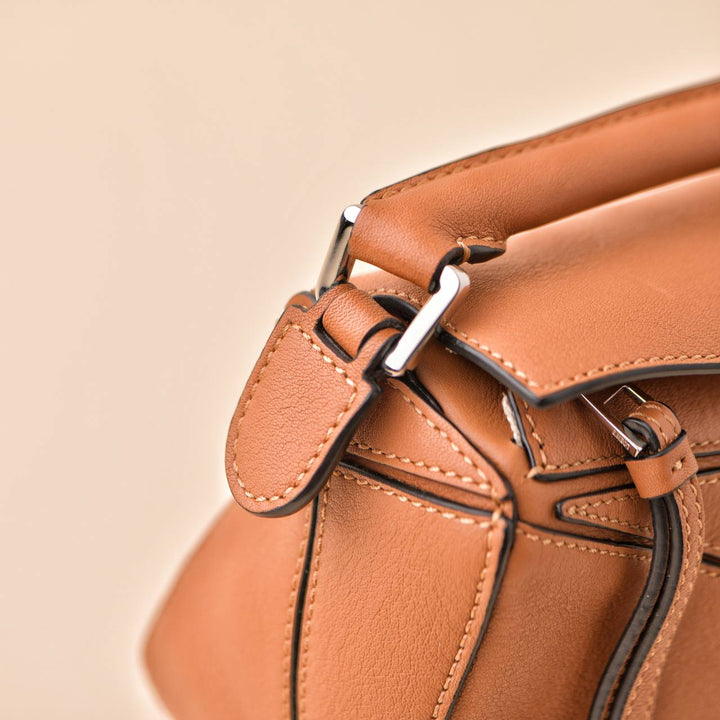 Loewe Mini Puzzle Tan Leather Shoulder Crossbody Bag