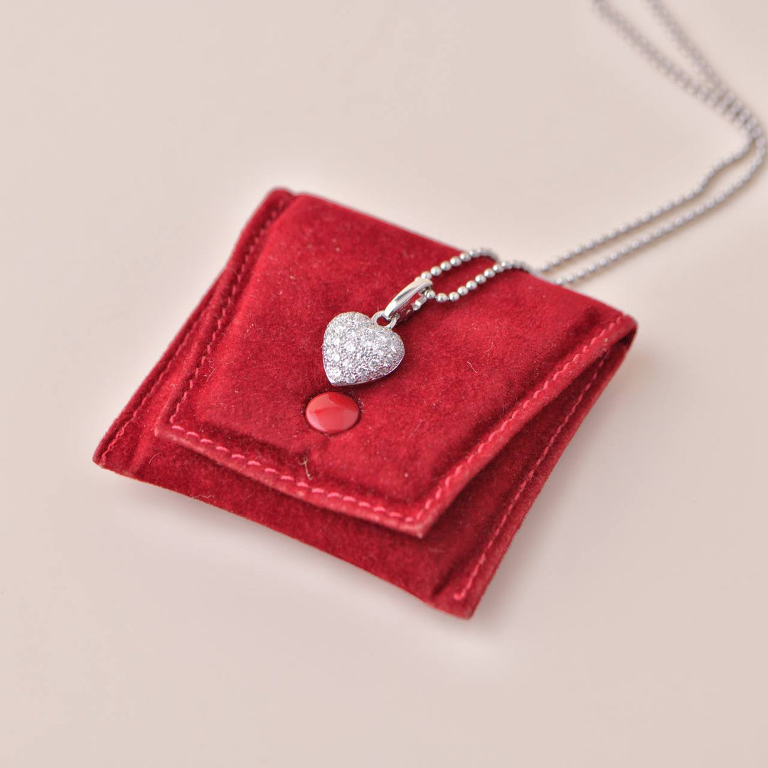 Preowned Cartier White Gold Diamond Heart Pendant Necklace