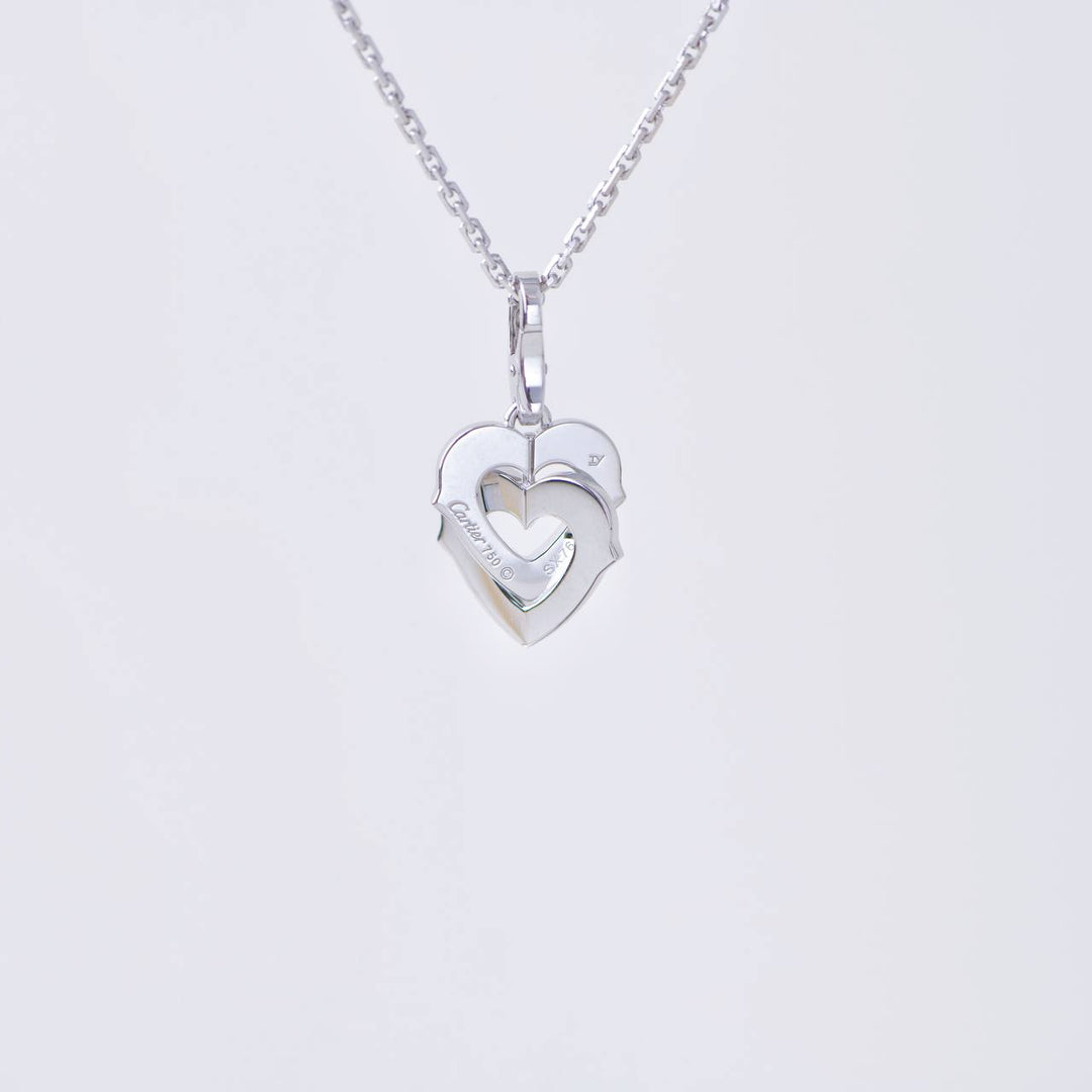 Preowned Cartier Double Heart Diamond Necklace