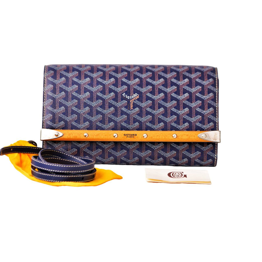 Preowned Goyard Monte-Carlo PM Clutch Navy Blue