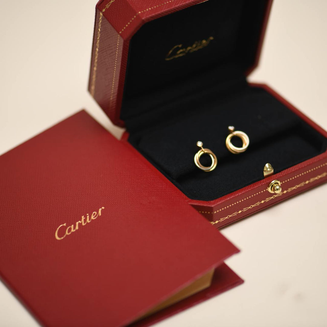 Cartier Trinity Diamond 18K Gold Earrings