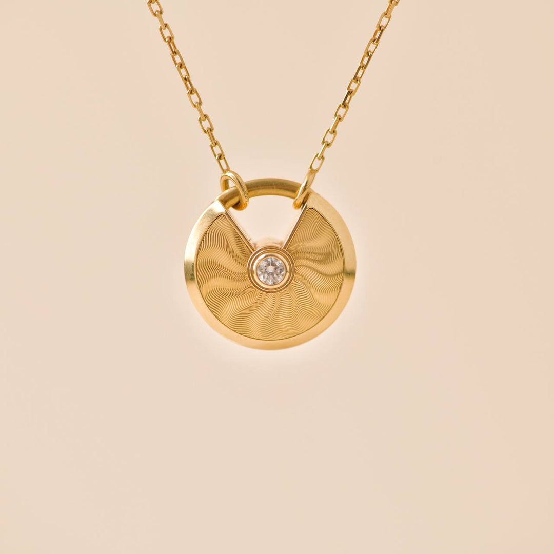 Second Hand Cartier Amulette de Cartier Diamond 18K Yellow Gold Necklace