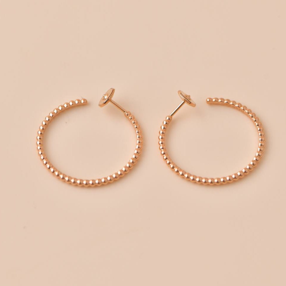 Second Hand Van Cleef & Arpels Perlée Pearls of Gold Hoop Earrings Small Model