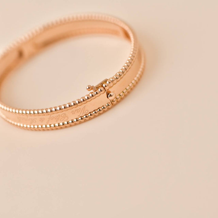 Second Hand VCA Perlée Signature 18K Rose Gold Bracelet Small Model