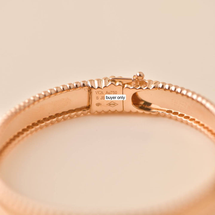 Second Hand Van Cleef Perlée Signature 18K Rose Gold Bracelet Small Model