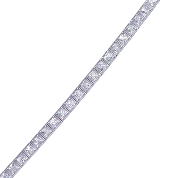 Second Hand Art Deco Style Diamond and White Gold Line Bracelet