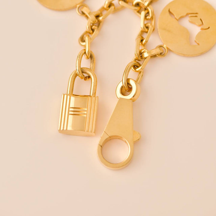 Second Hand Hermès Gold plated Breloque Olga Bag Charm Amulette