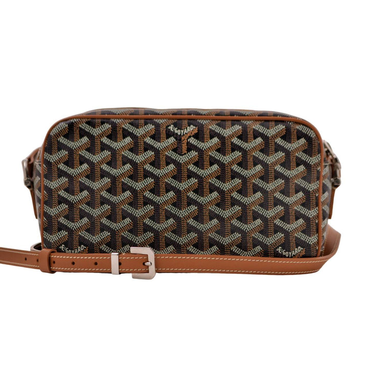 Second Hand Goyard Cap-Vert PM Goyardine Canvas Brown Leather Crossbody Bag