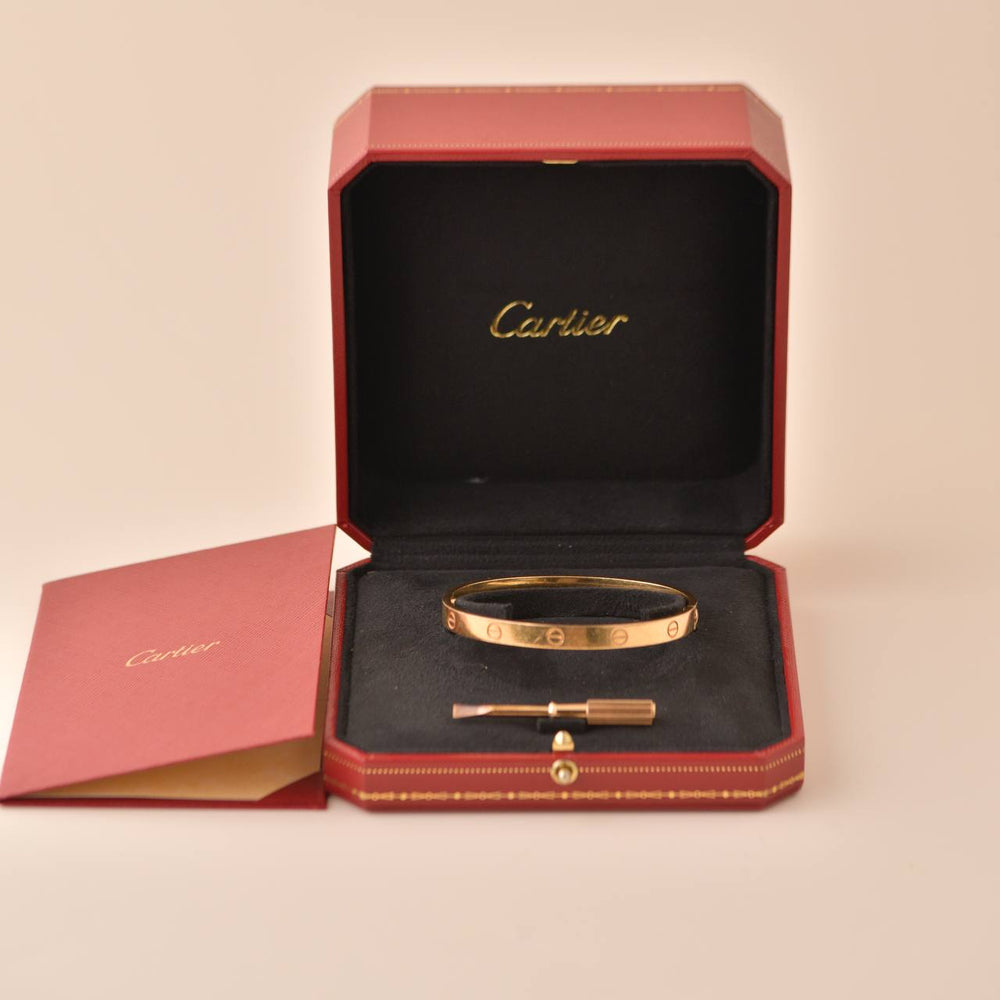 Preowned Cartier Love Bracelet 18K Rose Gold Size 19