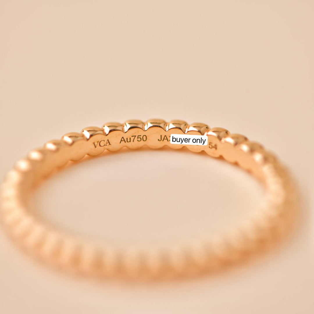 Preowned Van Cleef Perlée pearls of gold ring Small Model Size 54