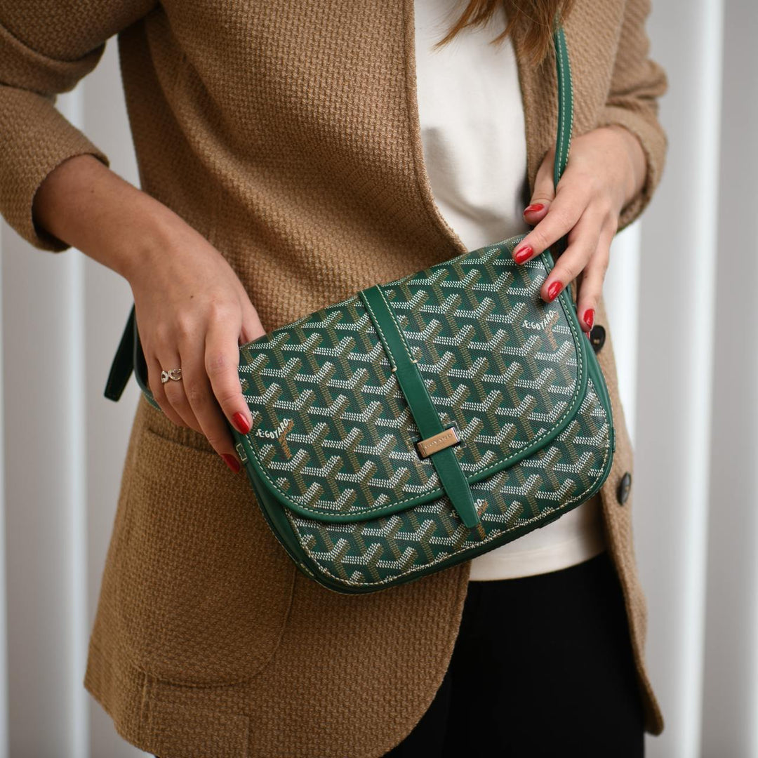 Goyard Goyardine Belvedere II Messenger PM Green