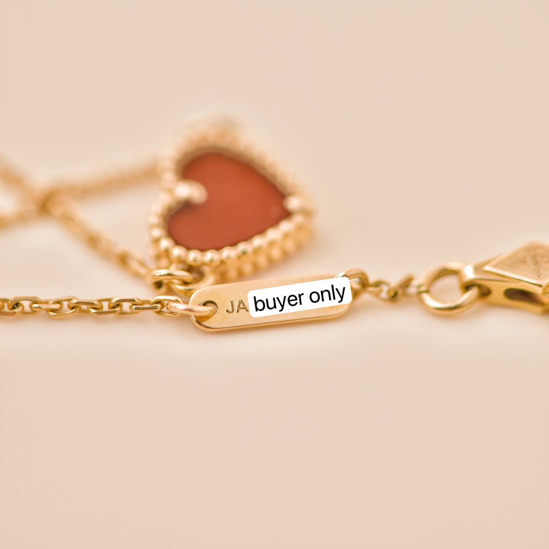 Preloved Van Cleef Sweet Alhambra Carnelian Heart 18K Rose Gold Bracelet