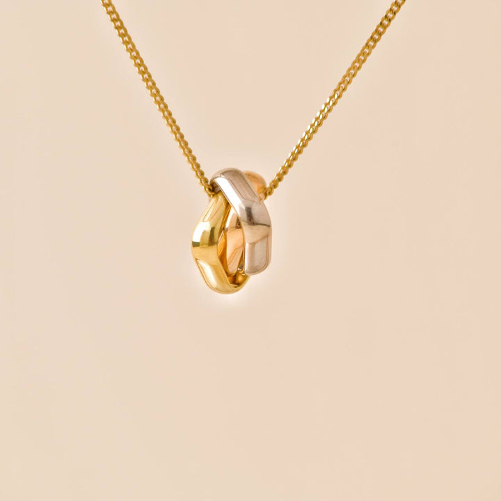 Cartier Trinity Cushion Pendant 18K Yellow Rose White Gold Necklace