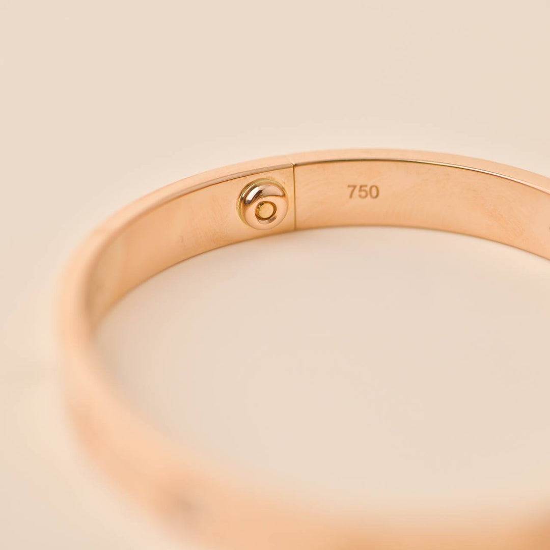 Cartier Love 4 Diamond 18K Rose Gold Bracelet Size 16