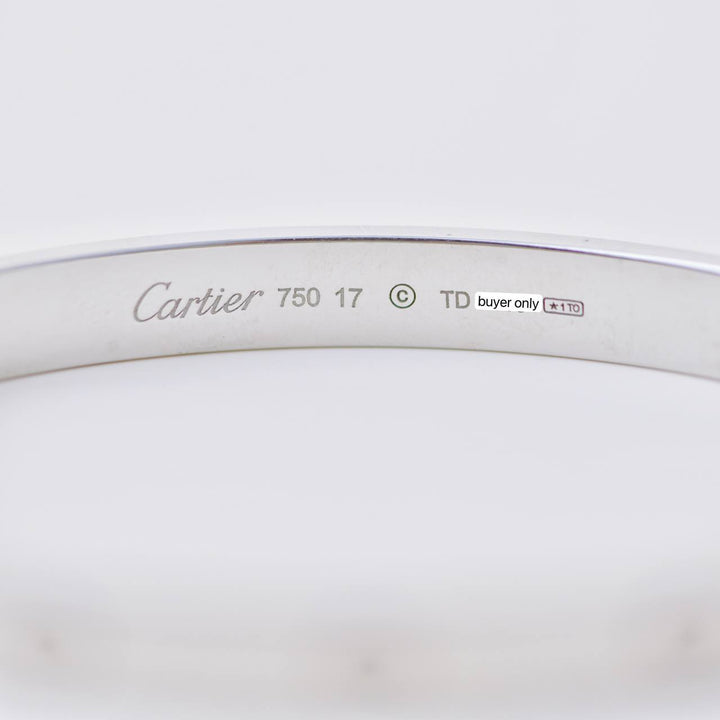 Cartier Love 18K White Gold Bracelet Size 17