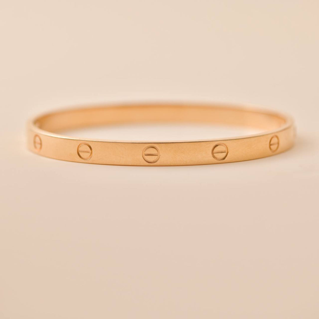 Second Hand Cartier Love 18K Rose Gold Bracelet Size 20