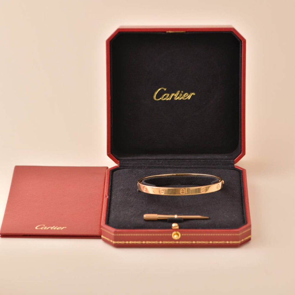 Preowned Cartier Love 18K Rose Gold Bracelet Size 20
