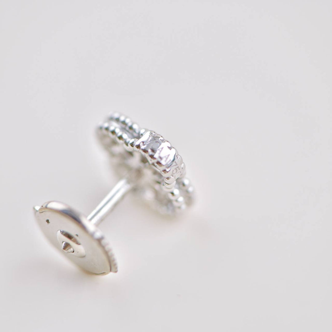 Preloved VCA Sweet Alhambra Diamond 18k White Gold Earrings