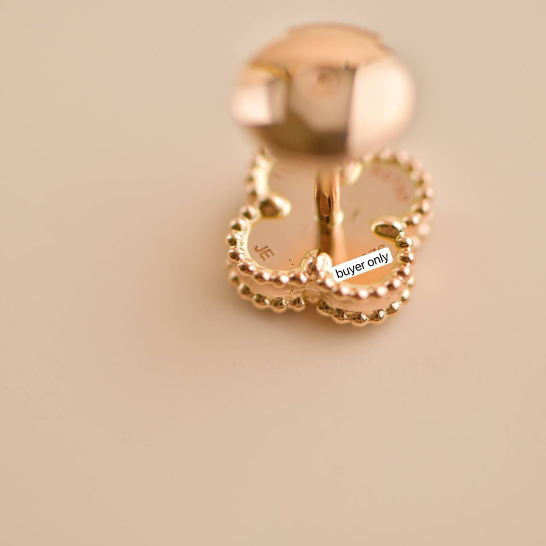 Preloved VCA Sweet Alhambra Carnelian 18K Rose Gold Earstuds