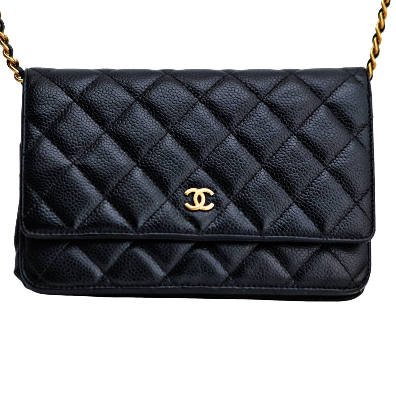 CHANEL ウォレット Chanel Wallet On Chain Timeless Classique Black Leather Crossbody