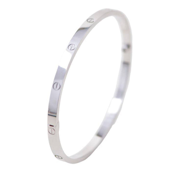 Preloved Cartier Love 18K White Gold Bracelet Small Model Size 16