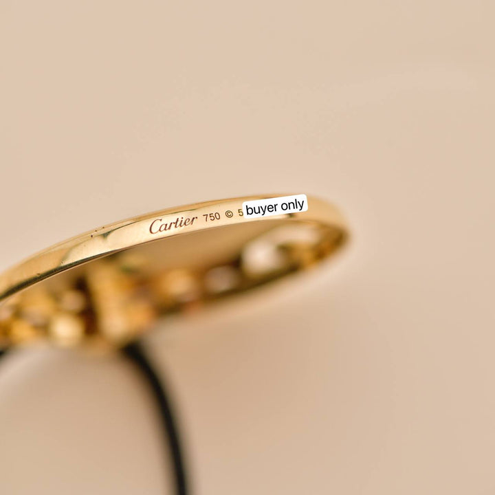 Second Hand Cartier 18K Yellow Gold Enamel Tsavorite Panthere Pendant Cord Pendant Necklace