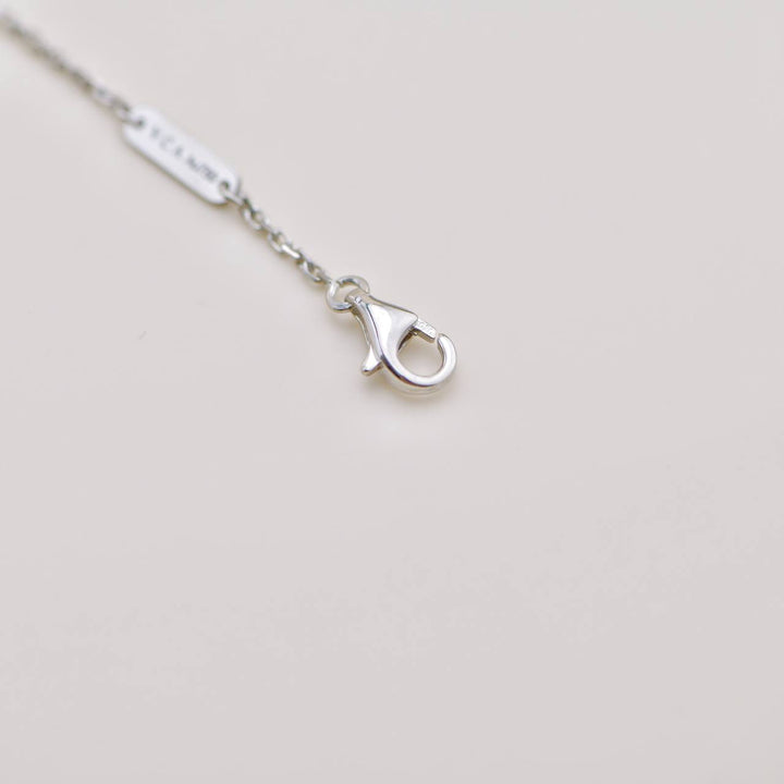 Preloved VCA Vintage Alhambra Diamond 18K White Gold Pendant Necklace