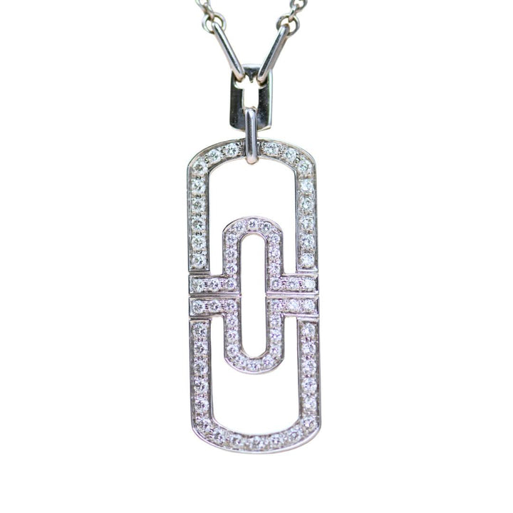 Preloved Bvlgari Parentesi Diamond 18k White Gold Pendant Necklace