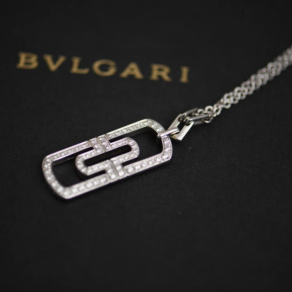Preloved Bvlgari Parentesi Diamond 18k White Gold Necklace