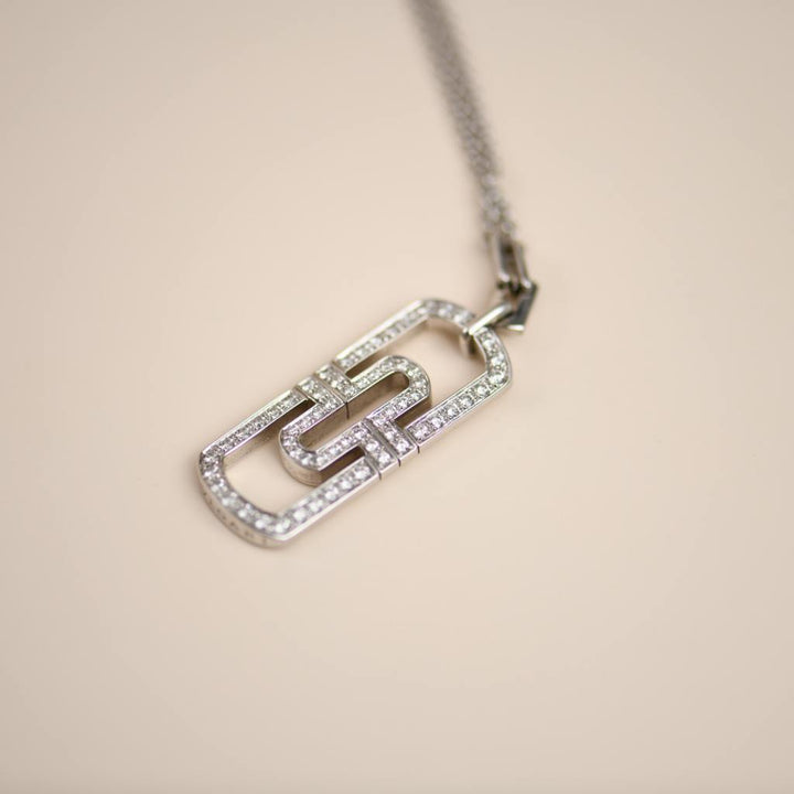 Preowned Bvlgari Parentesi Diamond 18k White Gold Necklace