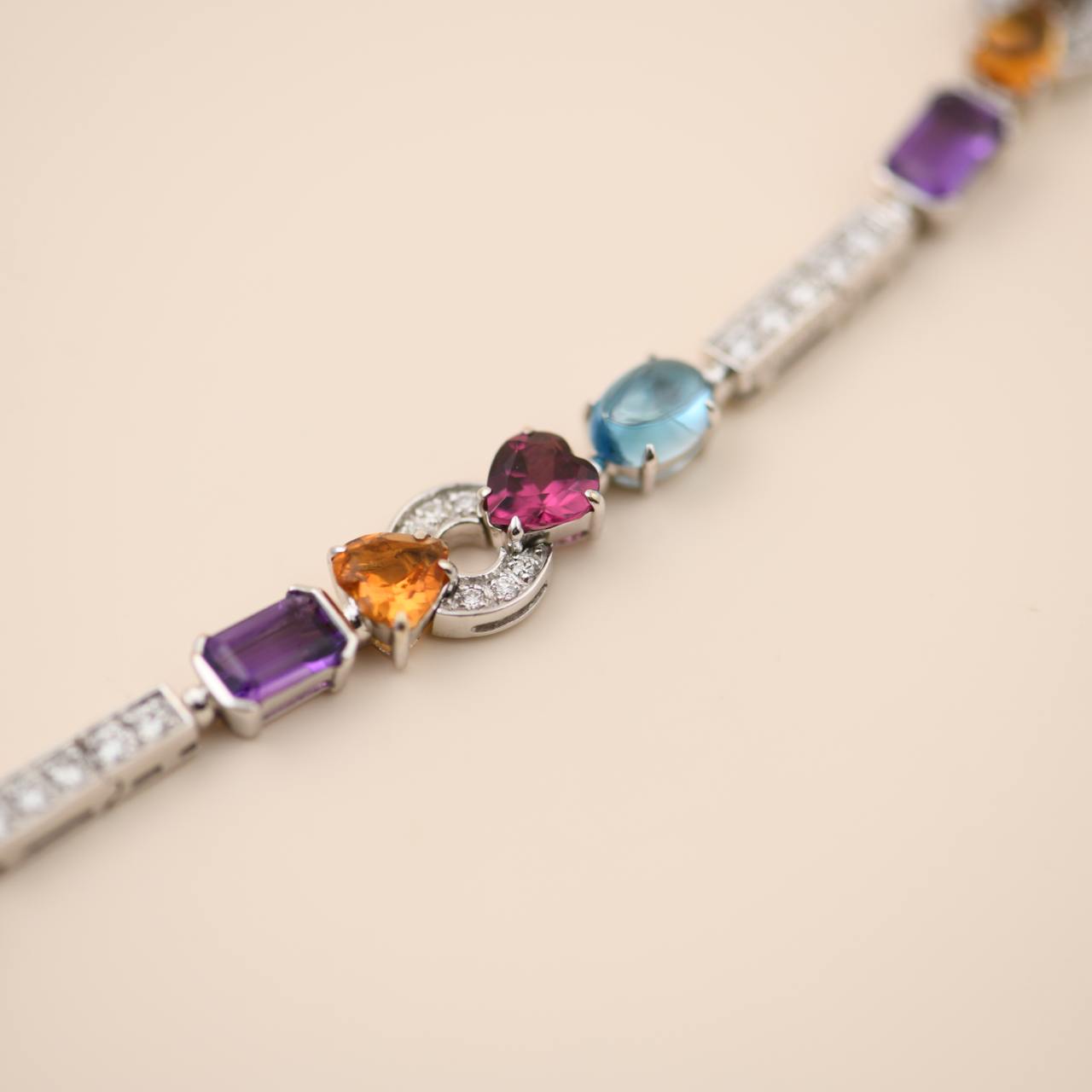 Bvlgari Allegra Multi-Gemstone 18K White Gold Bracelet – Dandelion