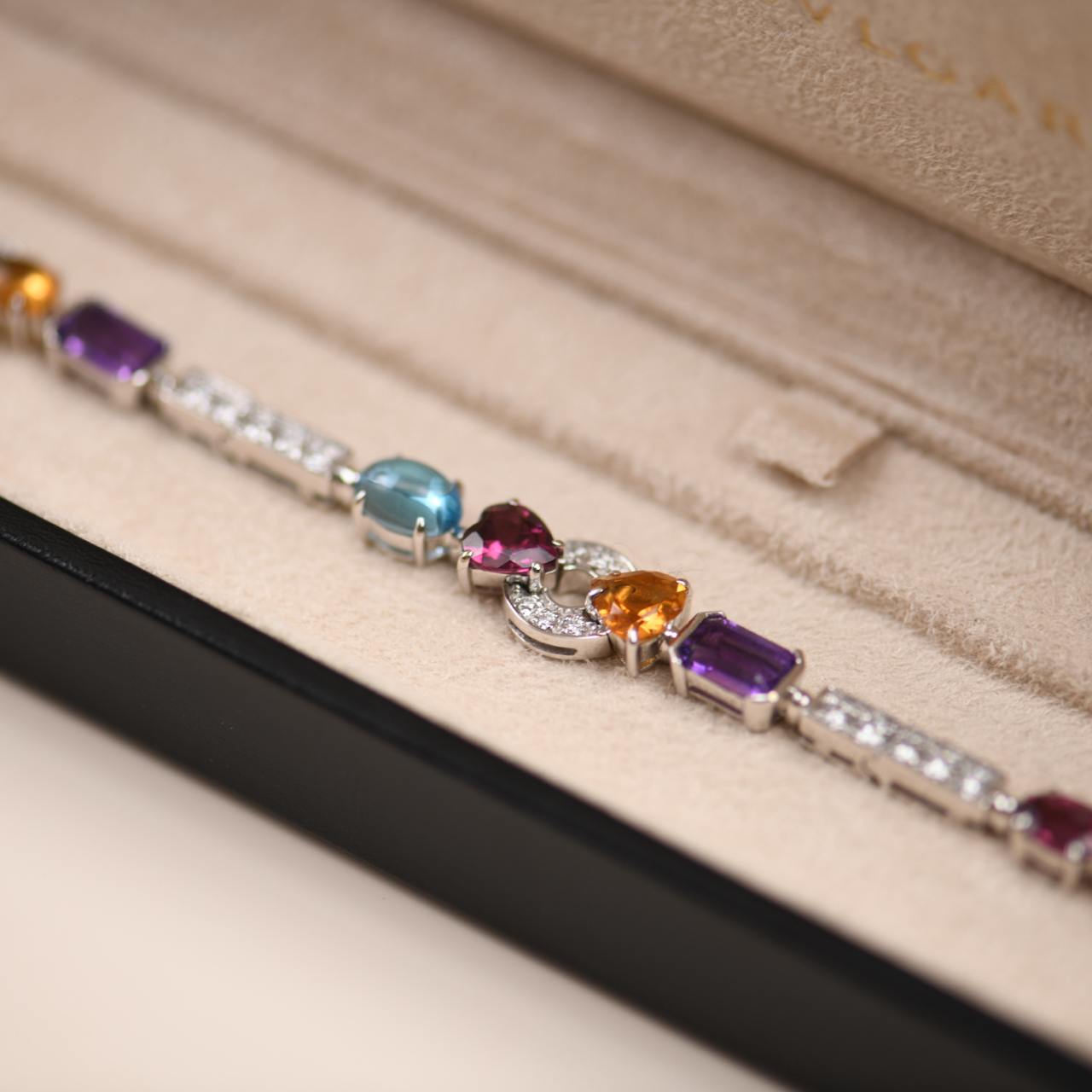 Bvlgari Allegra Multi-Gemstone 18K White Gold Bracelet – Dandelion