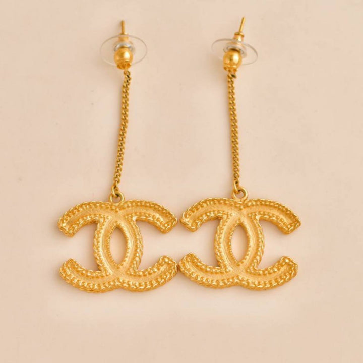 Preowned Chanel CC Long Drop Earring