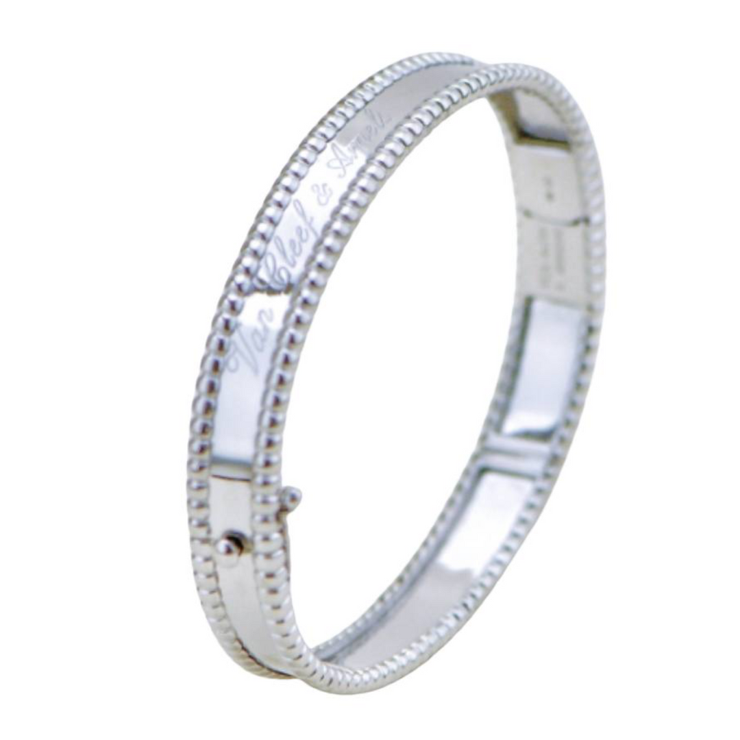 Preowned Van Cleef & Arpels Perlée Signature 18K White Gold Bracelet