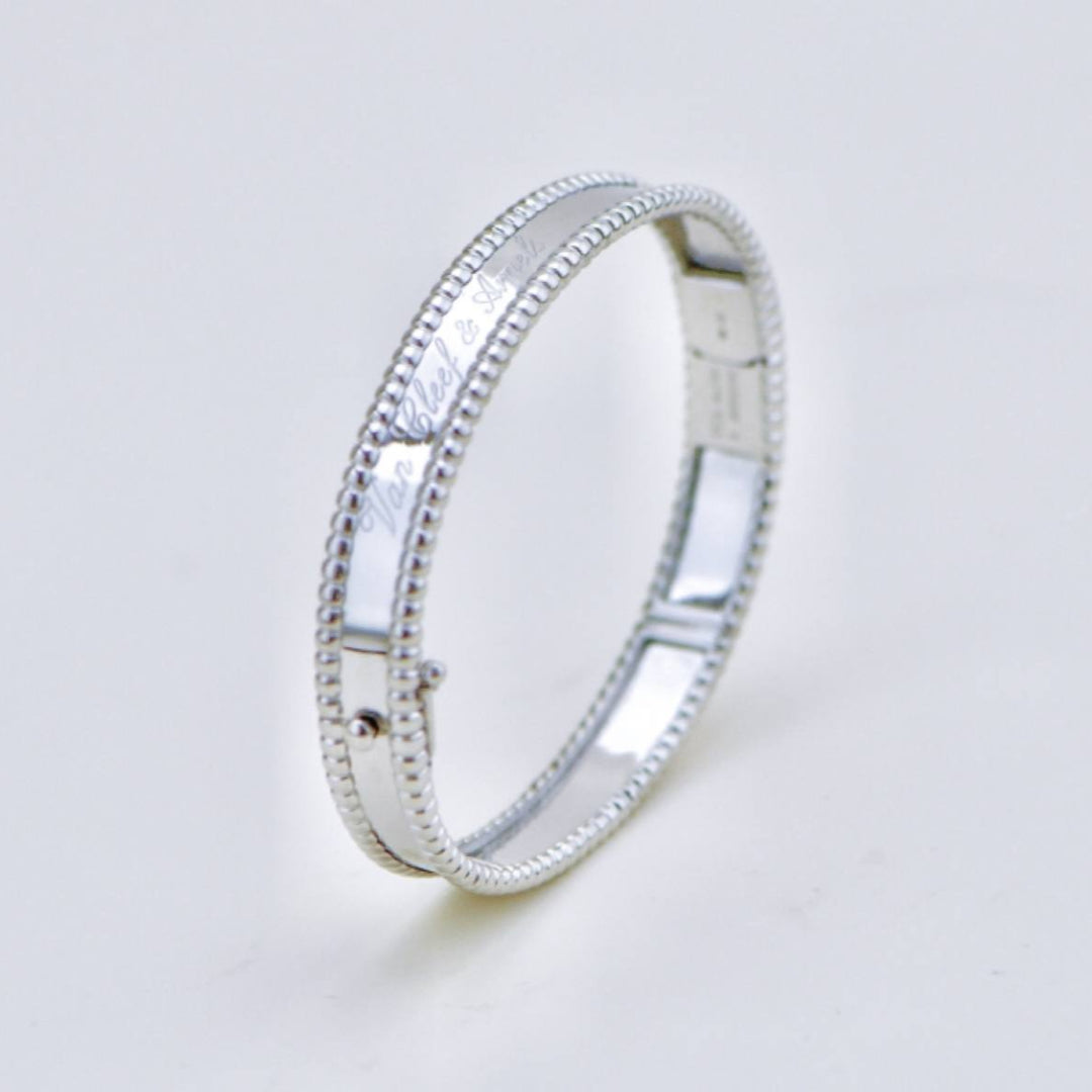 Second Hand Van Cleef Perlée Signature 18K White Gold Bracelet