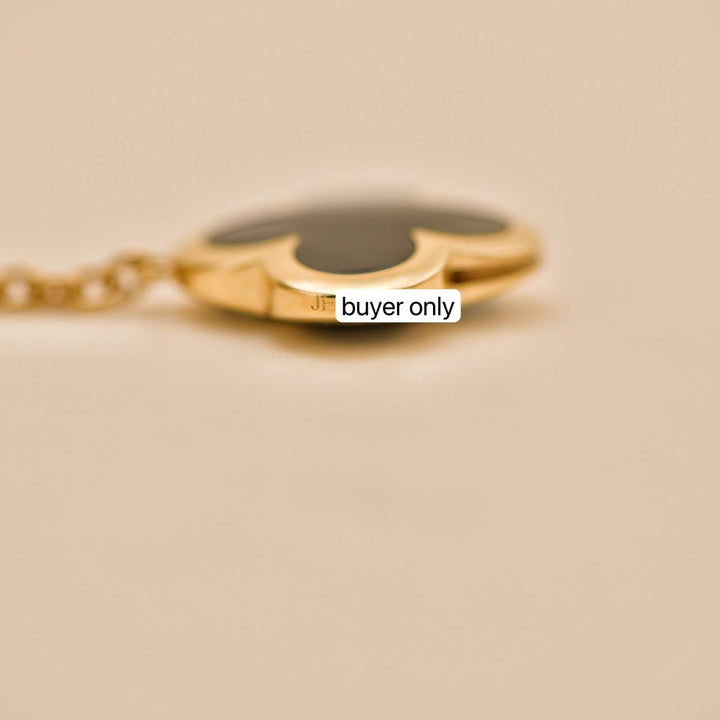 Second Hand Preloved Van Cleef Pure Alhambra Black Onyx 18K Yellow Gold Bracelet