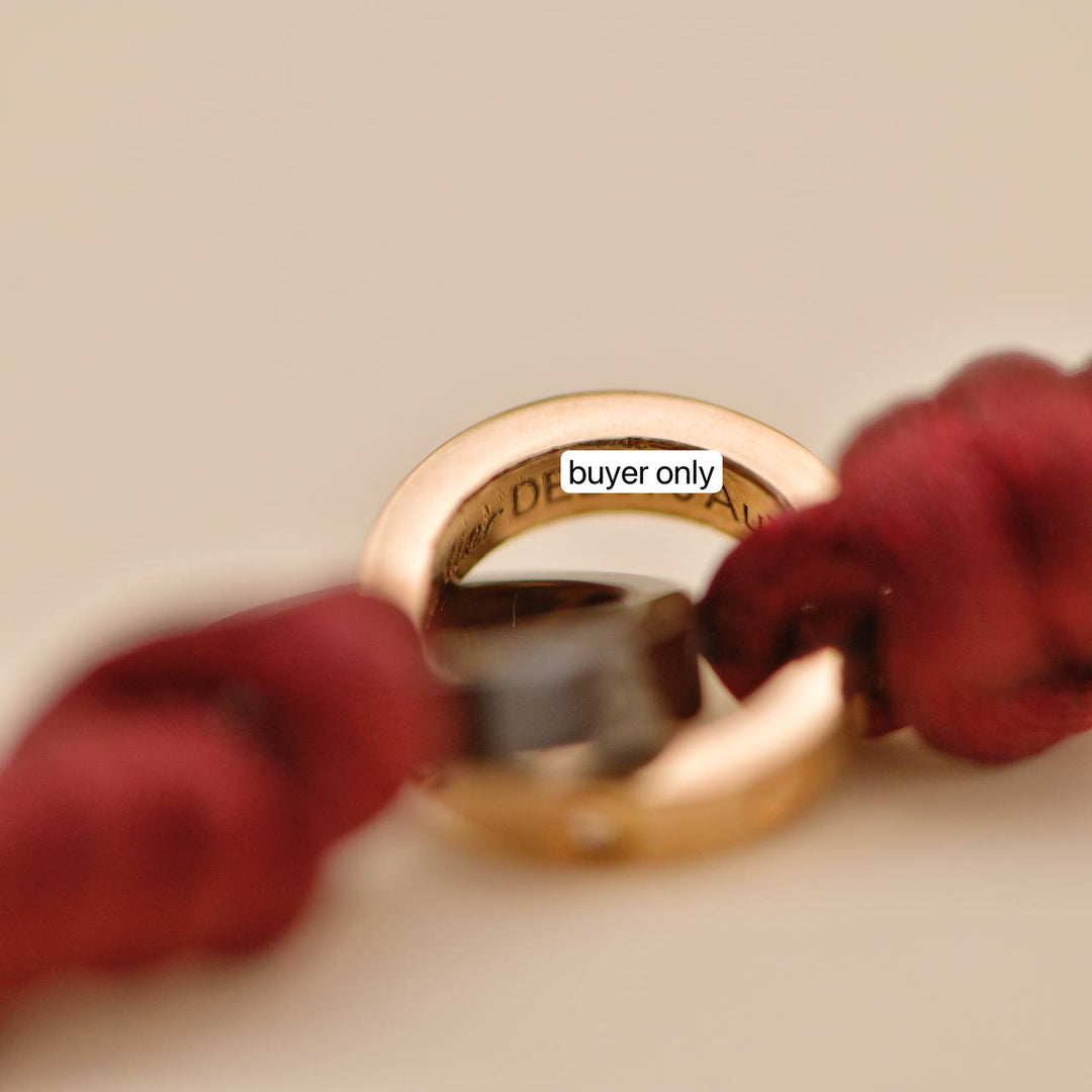 Preloved Cartier Love Diamond 18k Yellow Gold Sèvres Porcelain Cord Bracelet