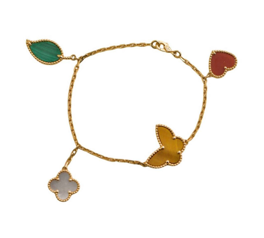 Preloved Van Cleef & Arpels Lucky Alhambra 4 Motifs 18K Yellow Gold Bracelet