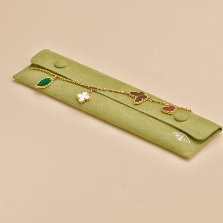 Preowned Van Cleef & Arpels Lucky Alhambra 4 Motifs 18K Yellow Gold Bracelet