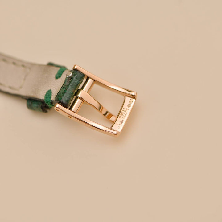 Bvlgari Serpenti Twist 18k Rose Gold Green Leather Quartz Wristwatch