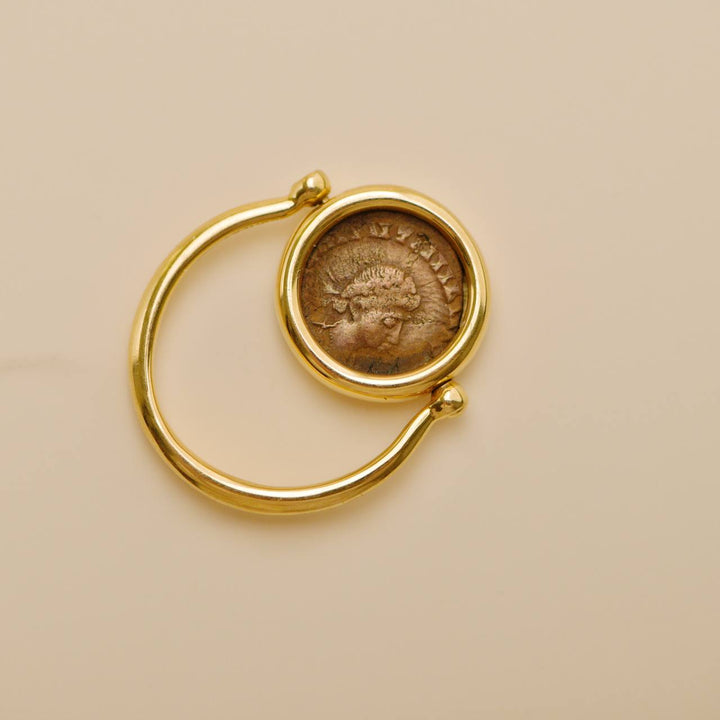 Preowned Bvlgari Monete Reversible 18k Gold Ancient Coin Ring