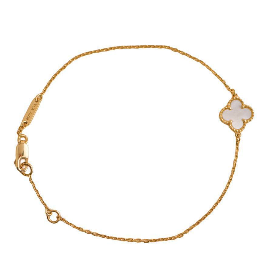 Preloved Van Cleef & Arpels Sweet Alhambra Mother of Pearl 18K Yellow Gold Bracelet