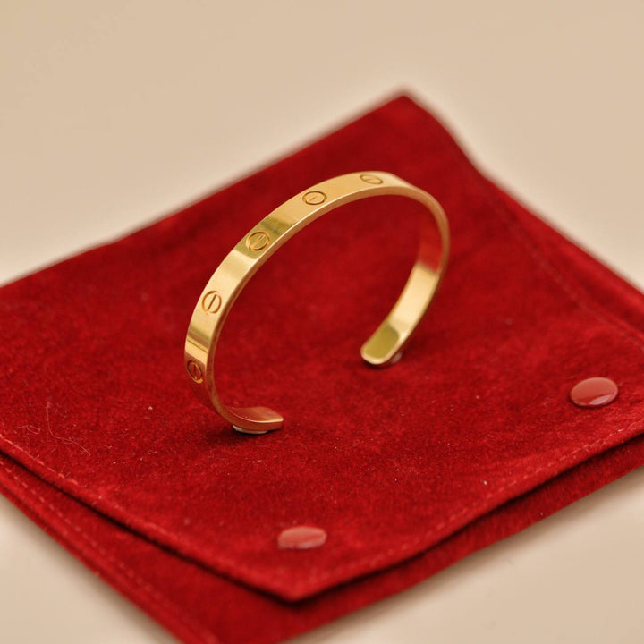 Preowned Cartier Love 18K Yellow Gold Cuff Size 17
