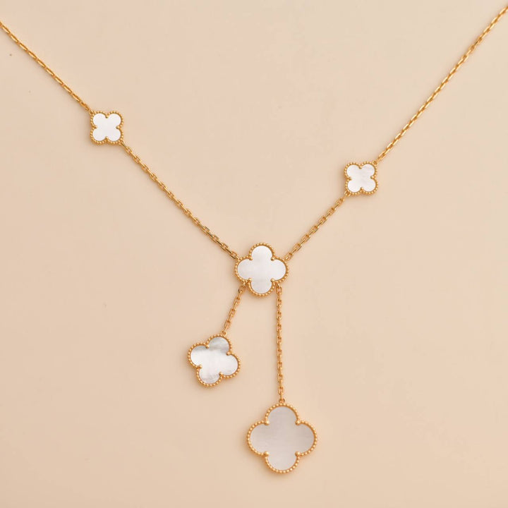 Used Van Cleef & Arpels Magic Alhambra Mother of Pearl Yellow Gold Necklace