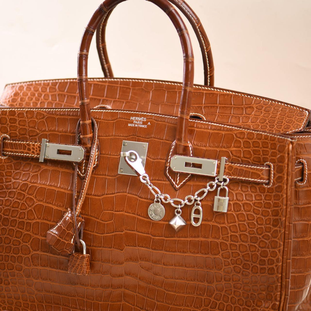 Preowned Hermès Permabrass Olga Palladium Plated Bag Charm