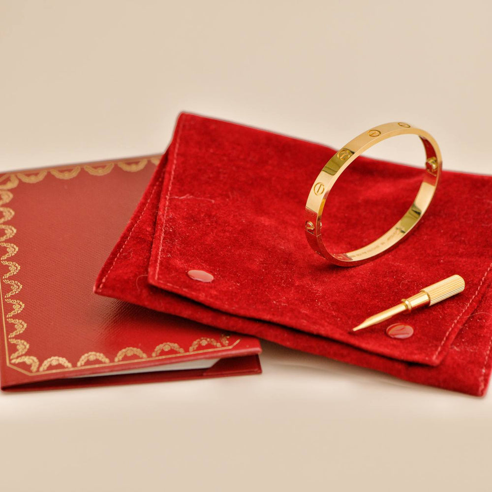 Preowned Cartier Love 18K Yellow Gold Bracelet Size 16