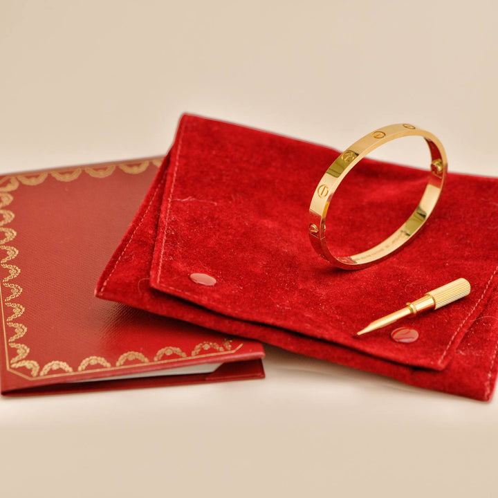 Preowned Cartier Love 18K Yellow Gold Bracelet Size 16
